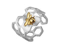 Eleganter verstellbarer Waben-Ring mit 18k Gold-Veredelung – MAEL