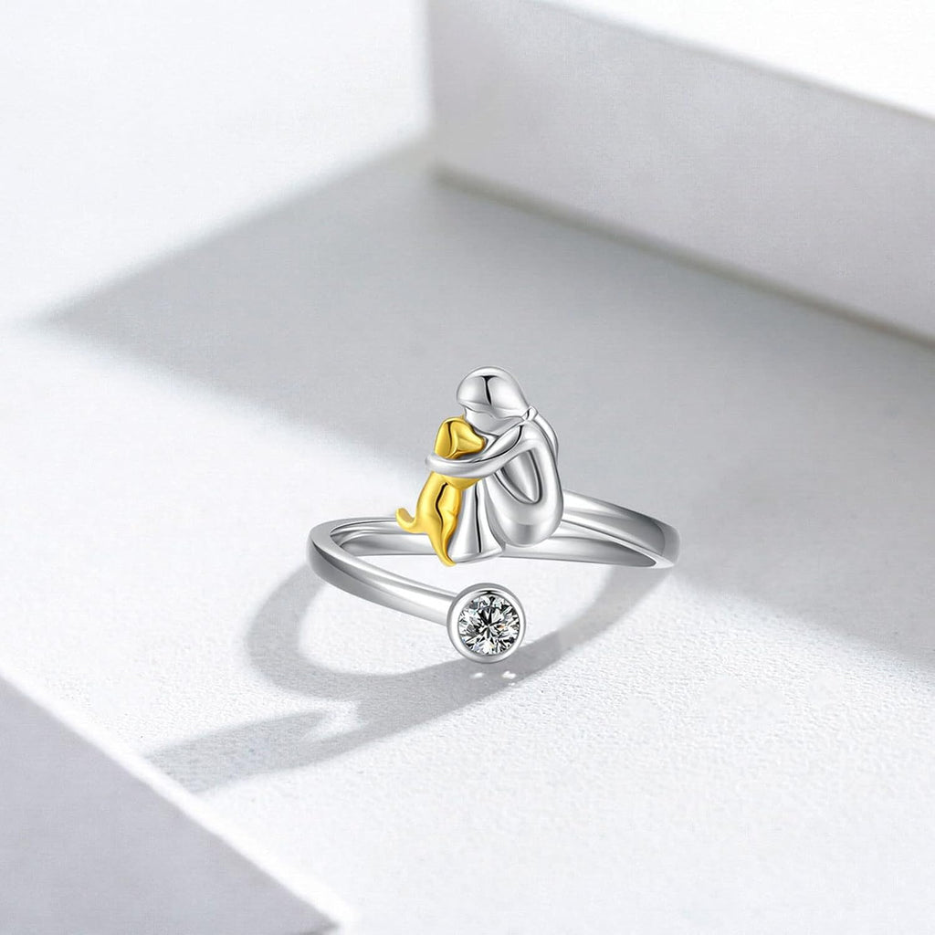 NAYELI – Eleganter verstellbarer Hundering aus 925er Sterlingsilber mit funkelndem Zirkonia für stilvolle Akzente