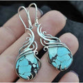 Silberne Opal Boho-Ohrringe