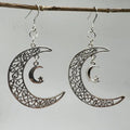 Mond-Ohrringe in Silber