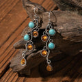 Boho-Ohrringe mit Zirkonia und Opal in Silber