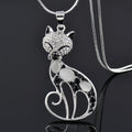 NAYA – Elegante Katzen-Liebe Halskette aus 925er Silber mit funkelnden Zirkonia für stilsichere Damen