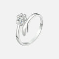 MARA – Eleganter verstellbarer Ring aus 925er Sterlingsilber mit handgefertigtem Hand- und Pfotenmotiv