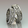 Weinlese-Silber-Hohl-Ringe-Set