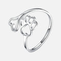 NIVI – Eleganter verstellbarer Pfoten-Herz-Ring aus handgefertigtem 925er Sterlingsilber