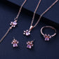 Elegantes TALINA 4-teiliges Roségold Schmuckset mit Pfote & Zirkonia-Herz - Perfektes Geschenk für Tierliebhaber